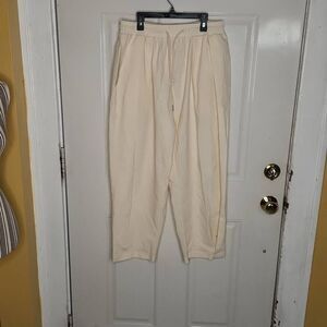 Coof andy cotton blend cream lightweight loose fit pants men'sm